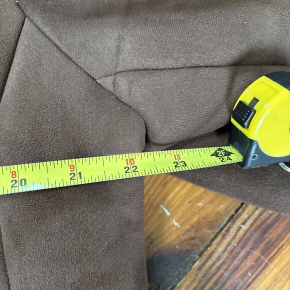 Lands' End Brown Suede-Like Shearling Soft Woman's Coat Jacket Large 14-16 - Picture 5 of 6